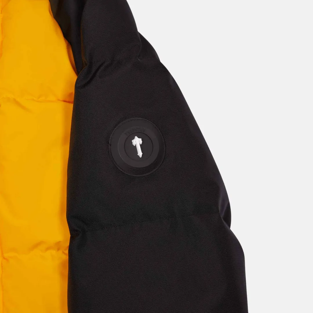 Trapstar Irongate AW23 Hooded Puffer Jacket - Black/Yellow