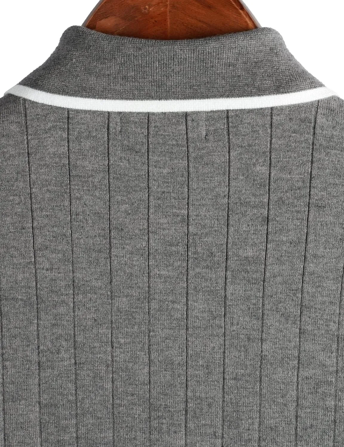 VATPAVE Mens Knit Polo Shirts Casual Short Sleeve Classic Ribbed Golf Shirt