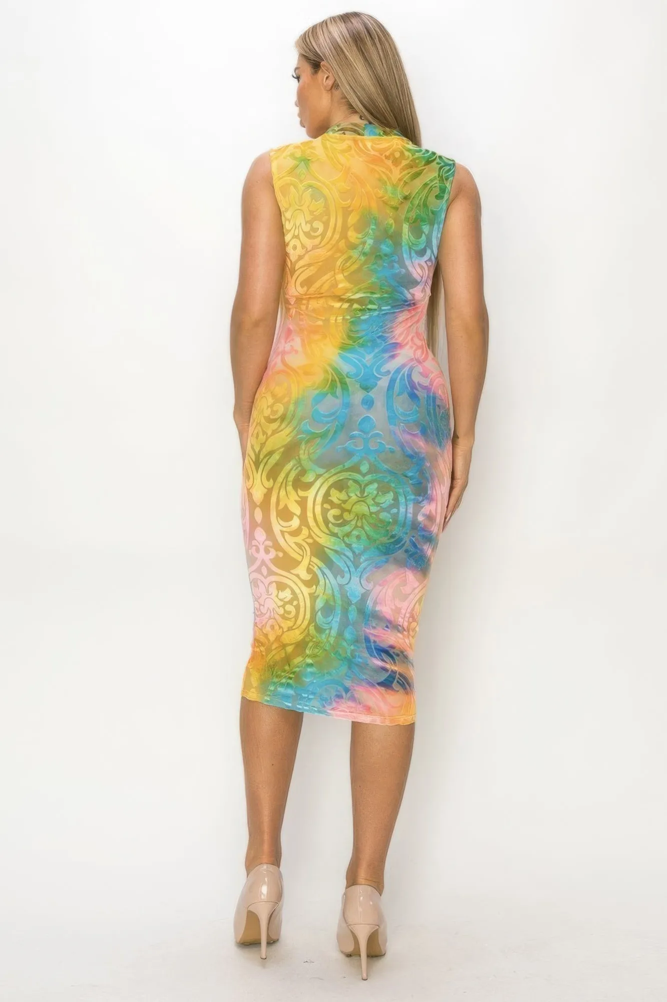 Velvet Burn Out Sexy Midi Dress