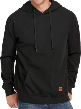 VICT POPU Hoodies For Men Pullover Long Sleeve hooded Plaid Jacquard With Big Pockets Solid Color Sweatshirt